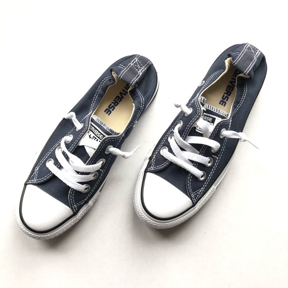 navy blue slip on converse
